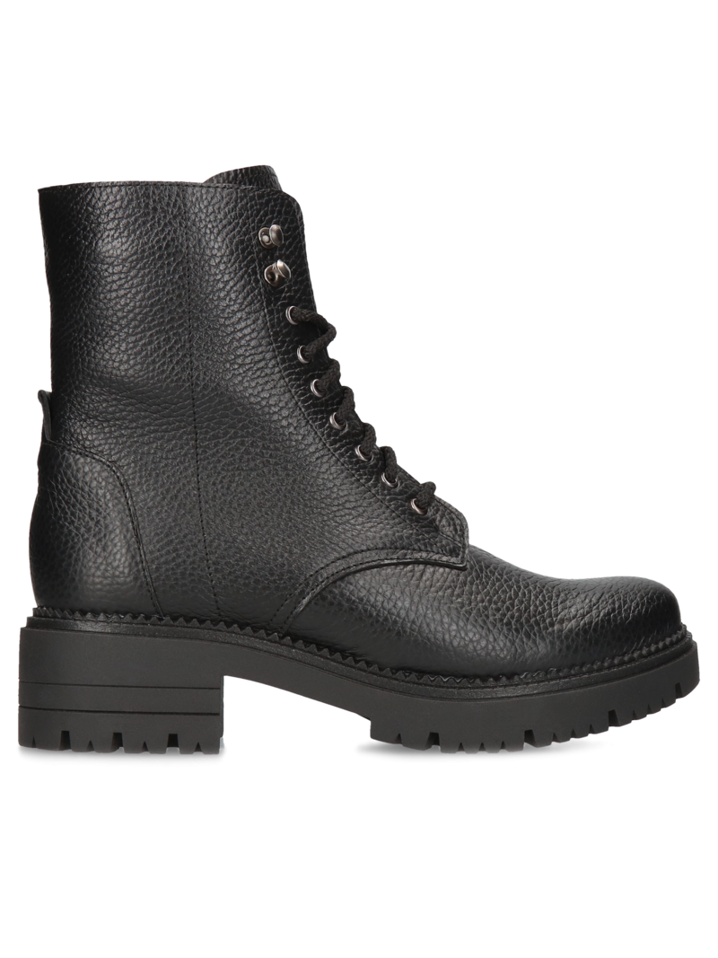 Black boots Linda, Conhpol Relax - Polish production, Biker & worker boots, RK2707-01, Konopka Shoes