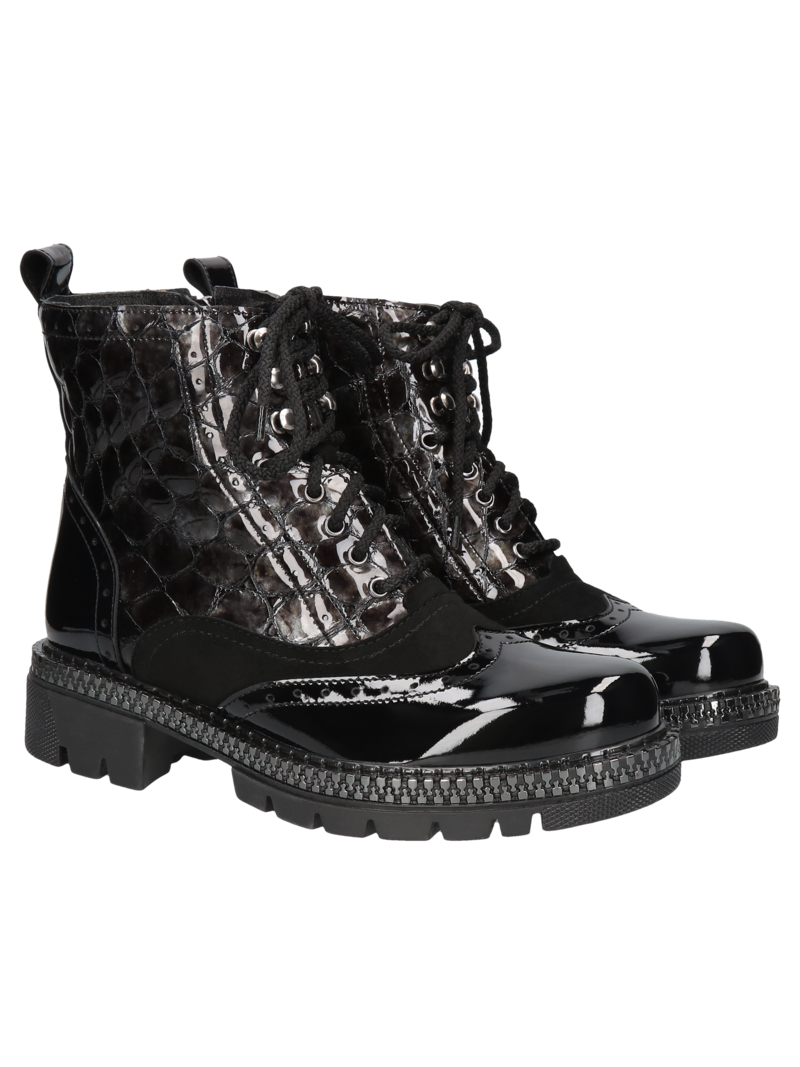 Black boots Peppy, Conhpol Relax - Polish production, Biker & worker boots, RK2712-01, Konopka Shoes