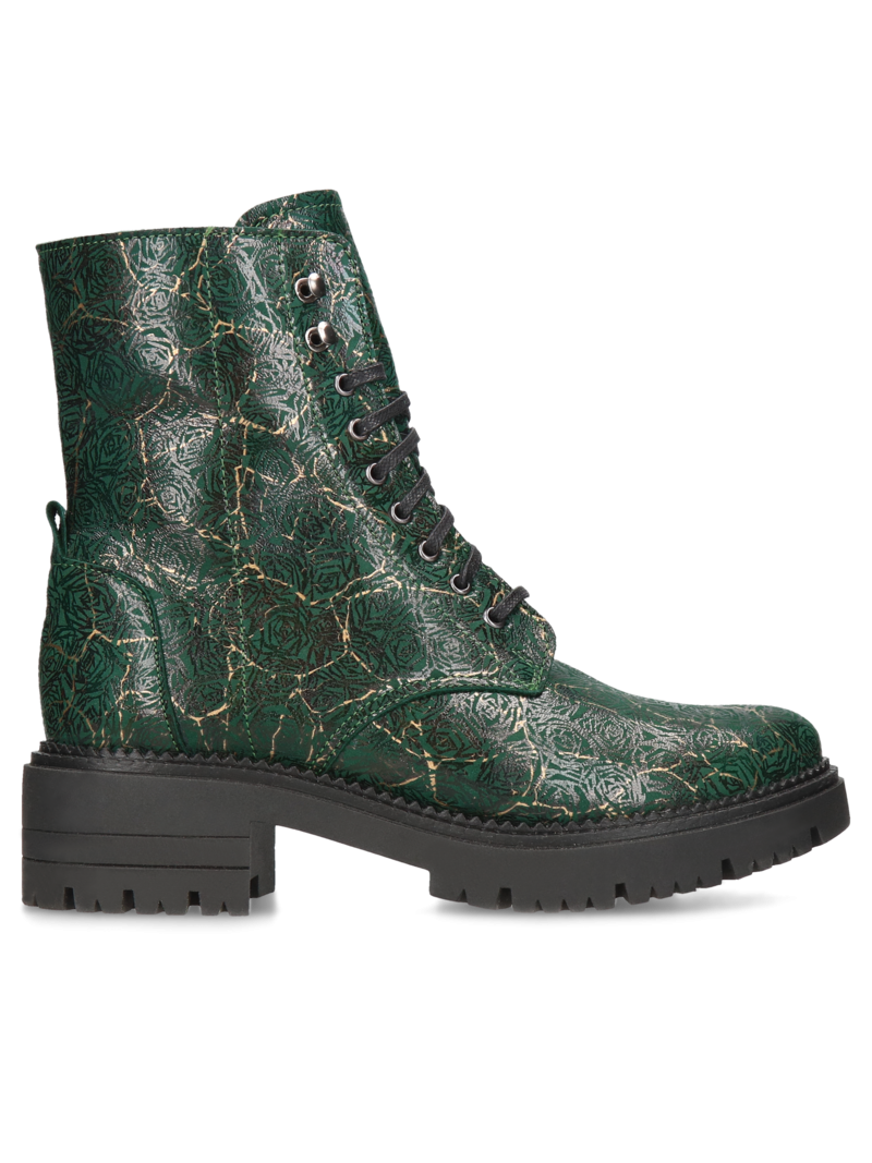 Green boots Linda, Conhpol Relax - Polish production, Biker & worker boots, RK2707-02, Konopka Shoes