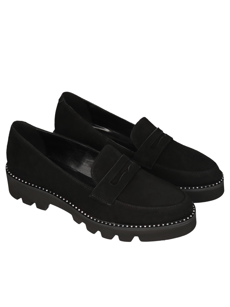 Black loafers Chantal, Conhpol Bis - Polish production, Moccasins & loafers, BI5725-01, Konopka Shoes