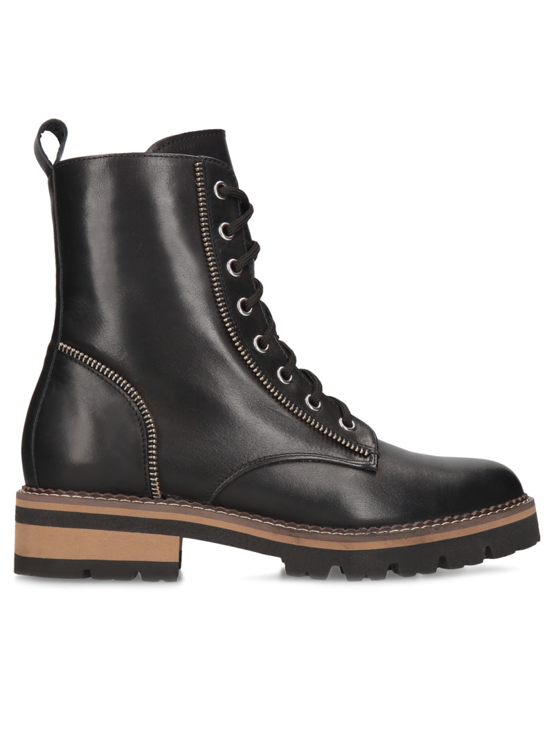 Black boots Karola, Conhpol Bis - Polish production, Biker & worker boots, BK5726-01, Konopka Shoes