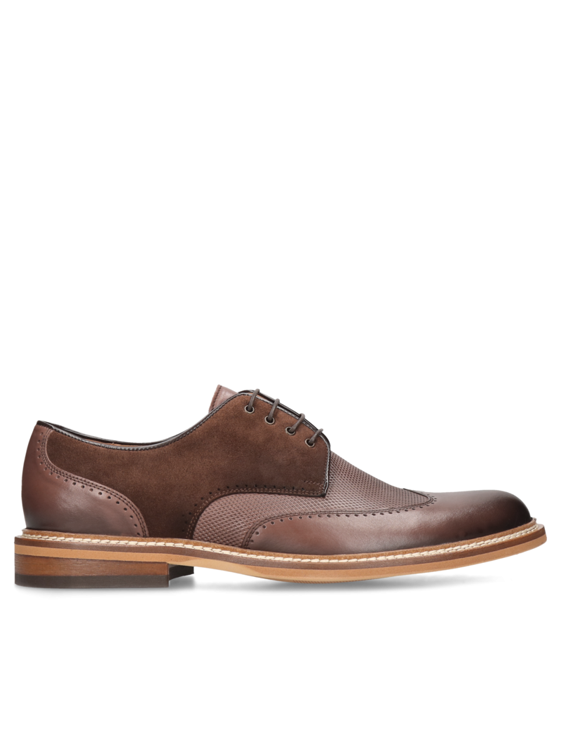 Brown casual, shoes Oscar, Conhpol - Polish production, Derby, CE6325-01, Konopka Shoes