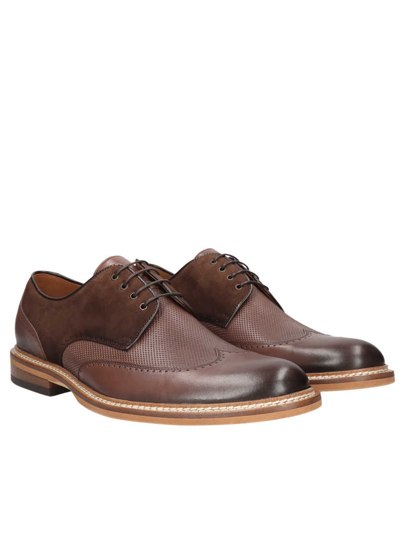 Brown casual, shoes Oscar, Conhpol - Polish production, Derby, CE6325-01, Konopka Shoes