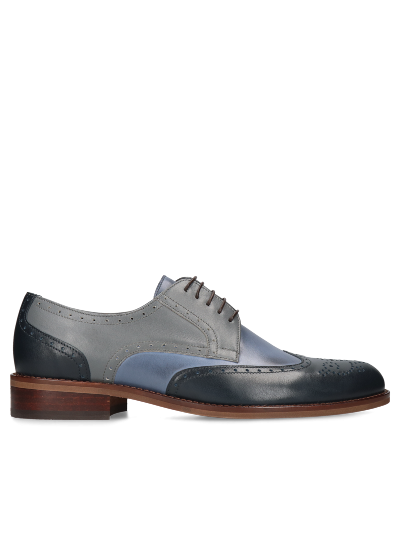 Ash blue casual, shoes Oscar, Conhpol - Polish production, Brogues, CE6327-02, Konopka Shoes