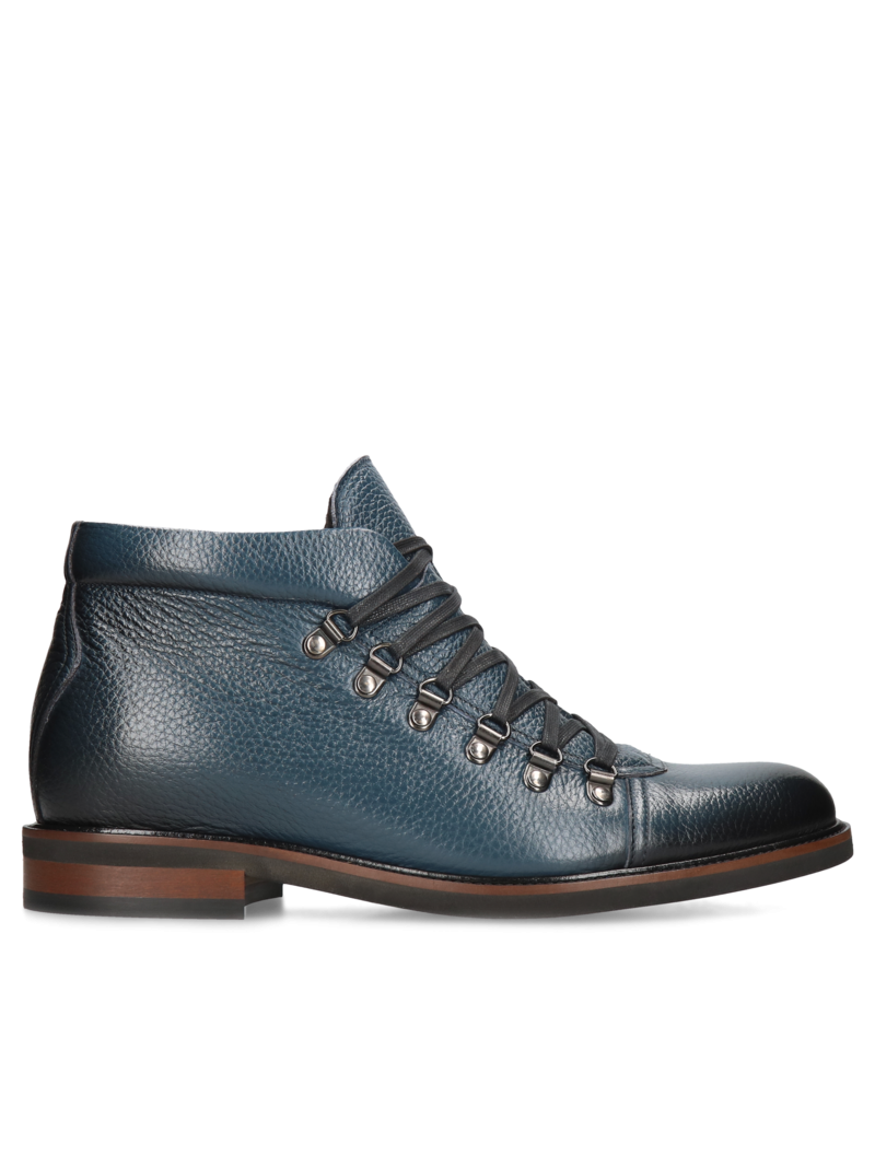 Navy blue elevator shoes Brus II +7 cm, Conhpol - Polish production, Boots, CH6241-02, Konopka Shoes