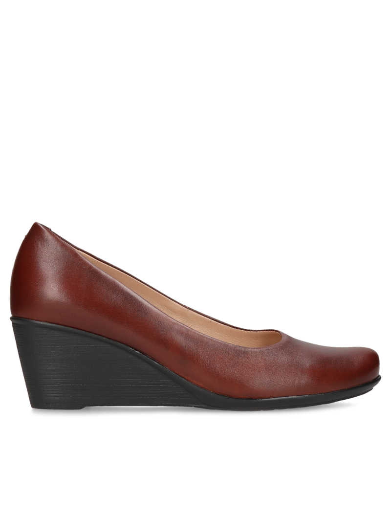 Brown pumps Alice, Conhpol Relax - Polish production, Pumps, RE0166-16, Konopka Shoes