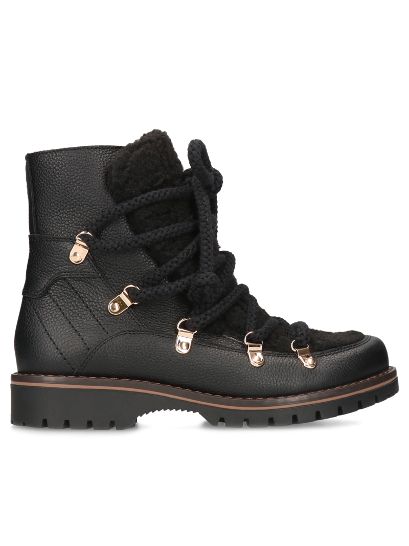 Black boots Lise, Kampa - Polish production, Biker & worker boots, KK0001-01, Konopka Shoes