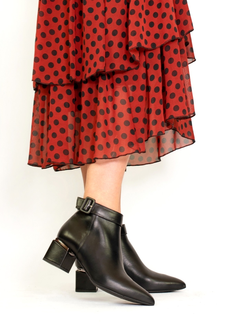 Black boots Klara, Conhpol Bis - polish production, Ankle boots, BI5703-01, Konopka Shoes