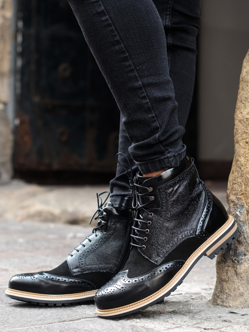 Black boots Olivier, Conhpol - Polish production, Boots, CE0407-02, Konopka Shoes