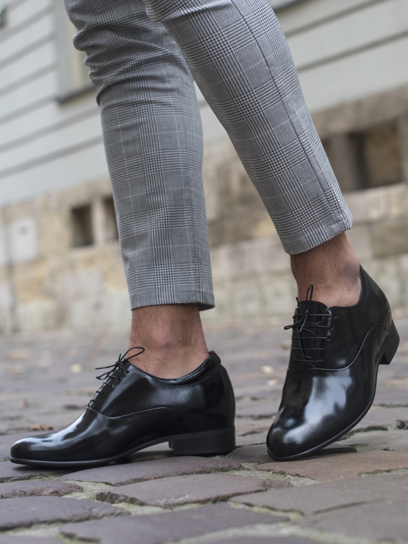 Black elevator shoes Wolter +7 cm, Conhpol, Konopka Shoes