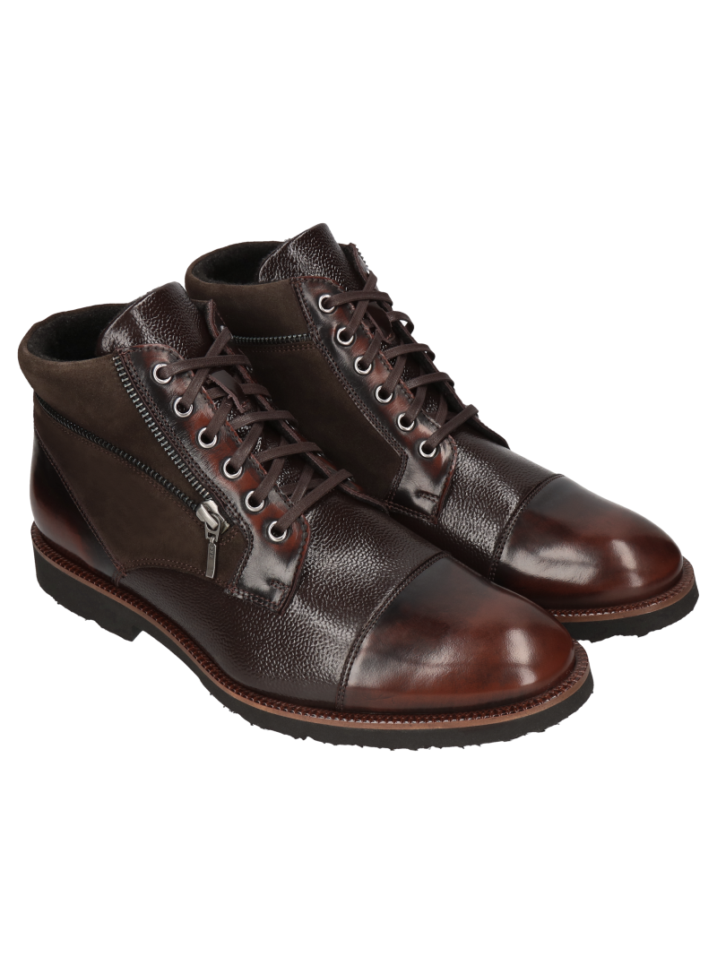 Brown boots Louis, Conhpol Dynamic - Polish production, Boots, SK2584-05, Konopka Shoes