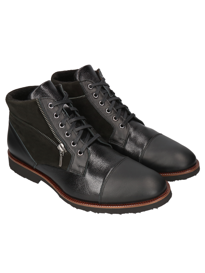 Black boots Louis, Conhpol Dynamic - Polish production, Boots, SK2584-04, Konopka Shoes