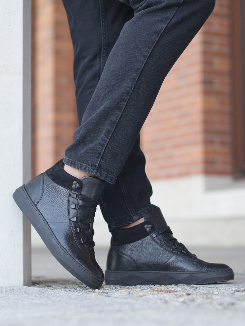 Black elevator shoes Xavier +6 cm, Conhpol Dynamic - Polish production, Boots, SH2619-01, Konopka Shoes