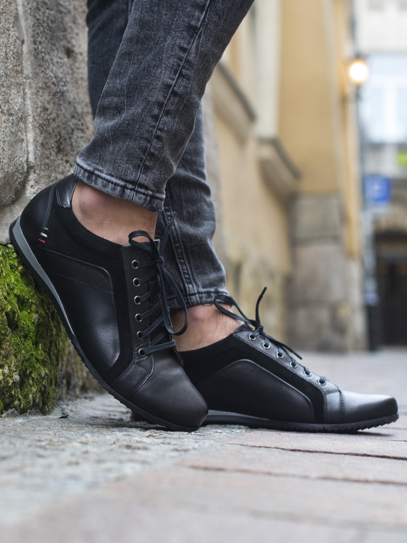 Black shoes Timo, Conhpol Dynamic - Polish production, Sneakers, SD2514-01, Konopka Shoes