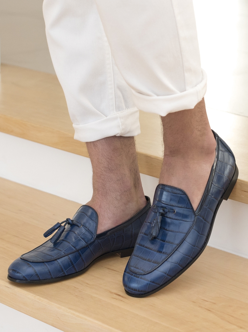 Navy blue loafers Hugo - Gold Collection, Conhpol - Polish production, Loafers & Moccasins, CG4452-04, Konopka Shoes