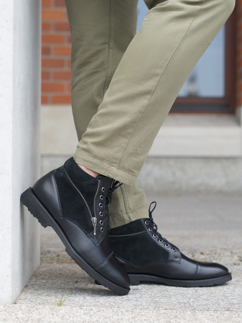 Black boots Louis, Conhpol Dynamic - Polish production, Boots, SK2584-01, Konopka Shoes
