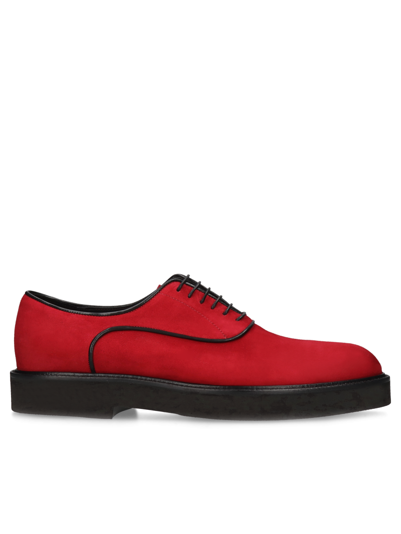 Red casual, shoes Elon, Conhpol - Polish production, Oxfordy, CE6333-02, Konopka Shoes