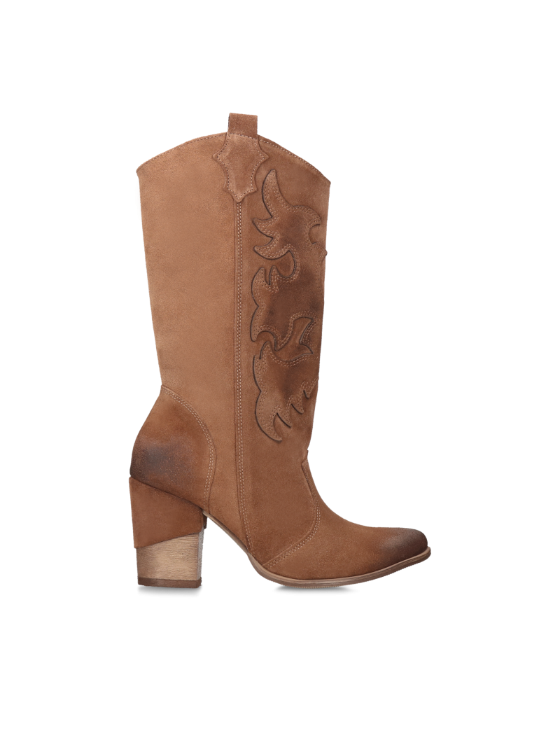 Brown cowboy boots Agathe, Exquisite, Cowgirl boots, DU0009-01, Konopka Shoes