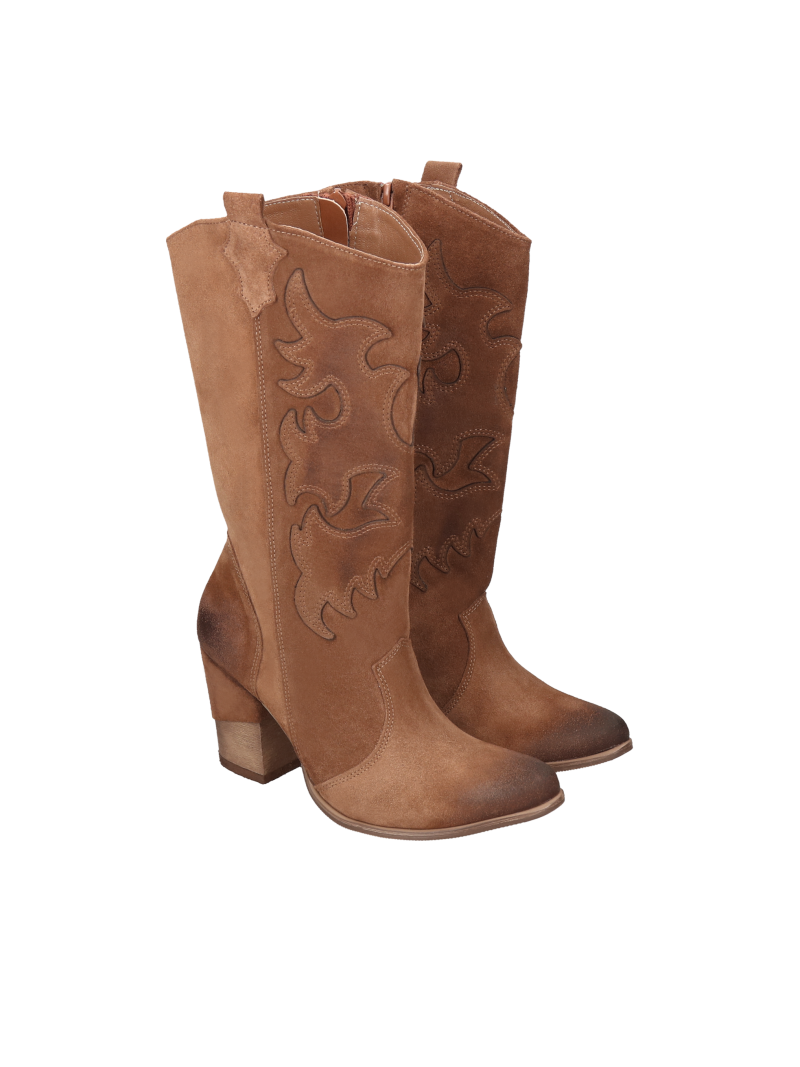 Brown cowboy boots Agathe, Exquisite, Cowgirl boots, DU0009-01, Konopka Shoes