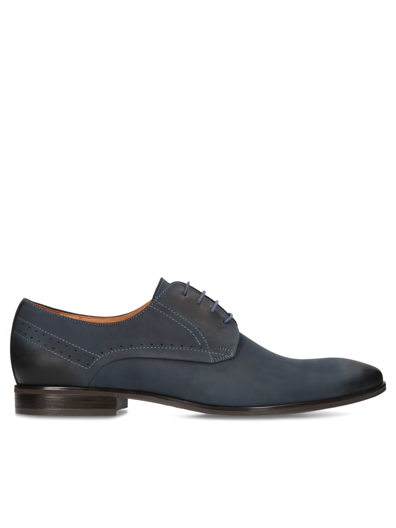 Navy blue shoes Jacob, Conhpol - Polish production, CE6338-01, Derby, Konopka Shoes