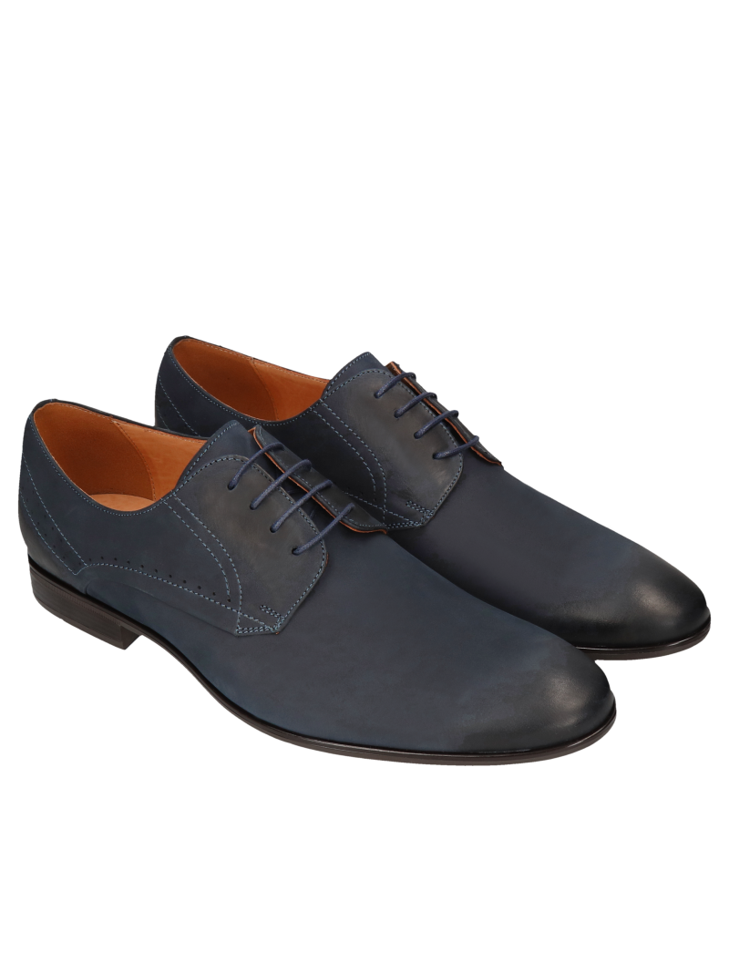 Navy blue shoes Jacob, Conhpol - Polish production, CE6338-01, Derby, Konopka Shoes