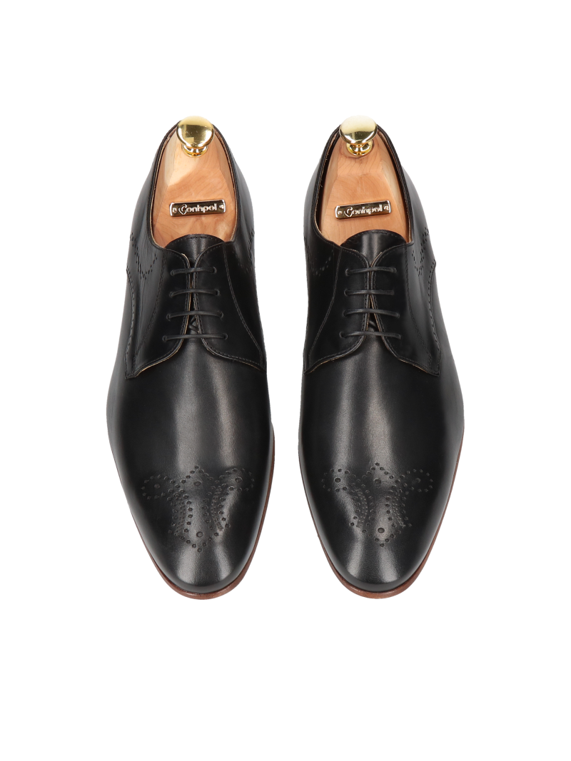 Elegant men's high top grain leather shoes with delicate embellishments GOLD COLLECTION