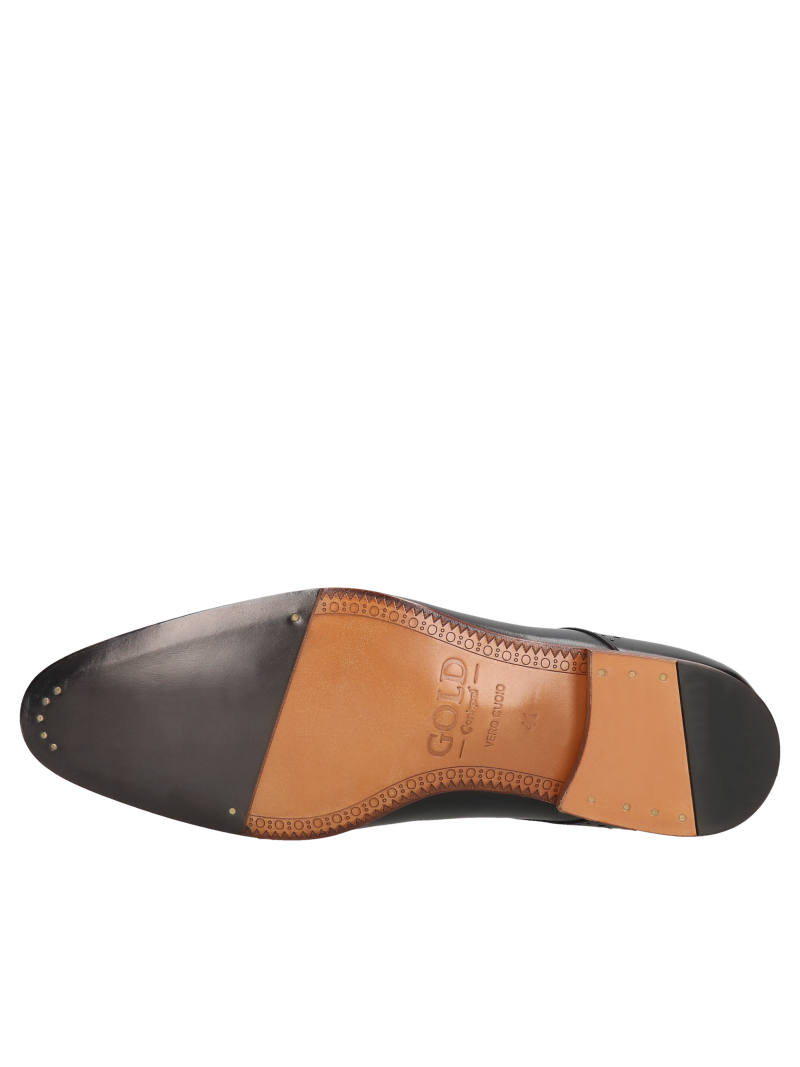 Elegant men's high top grain leather shoes with delicate embellishments GOLD COLLECTION