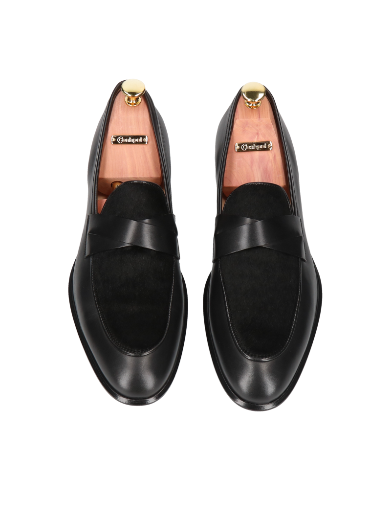 Elegant slip-on men's shoes made of premium grain leather, GOLD COLLECTION