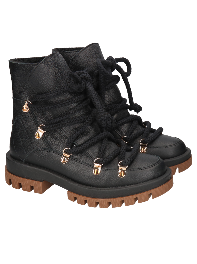 Black boots Kari, Kampa - Polish production, Biker & worker boots, KK0002-02, Konopka Shoes