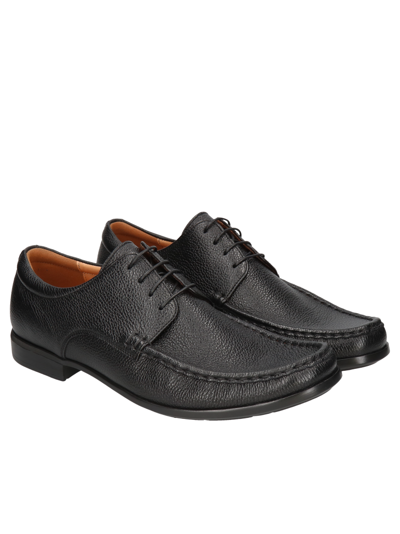 Black moccasins Adriano, Conhpol - Polish production, CE6342-01, Derby, Konopka Shoes