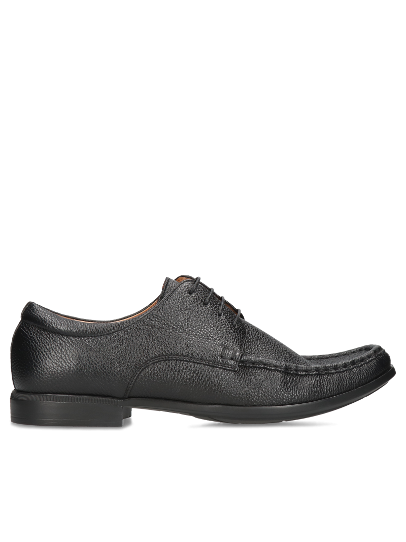 Black moccasins Adriano, Conhpol - Polish production, CE6342-01, Moccasins and loafers, Konopka Shoes
