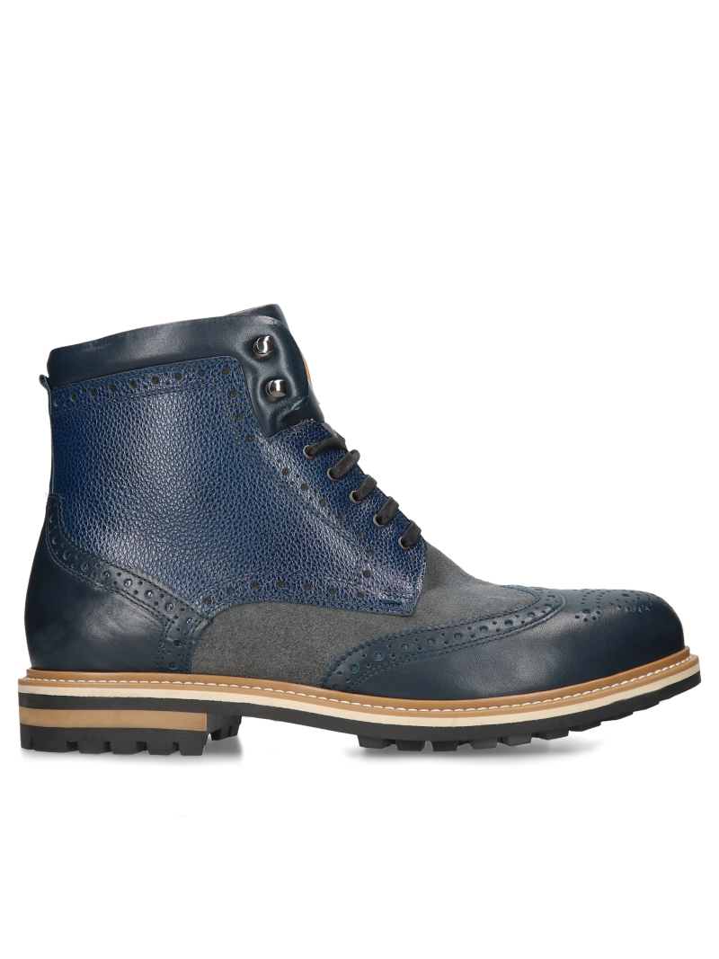 Navy blue boots Olivier, Conhpol - Polish production, Boots, CE0407-03, Konopka Shoes