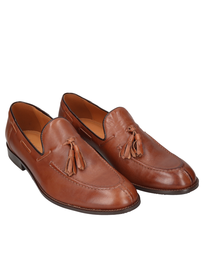 Brown casual loafers Lorenzo, Conhpol - Polish production, CE4868-02, Moccasins and Loafers, Konopka Shoes