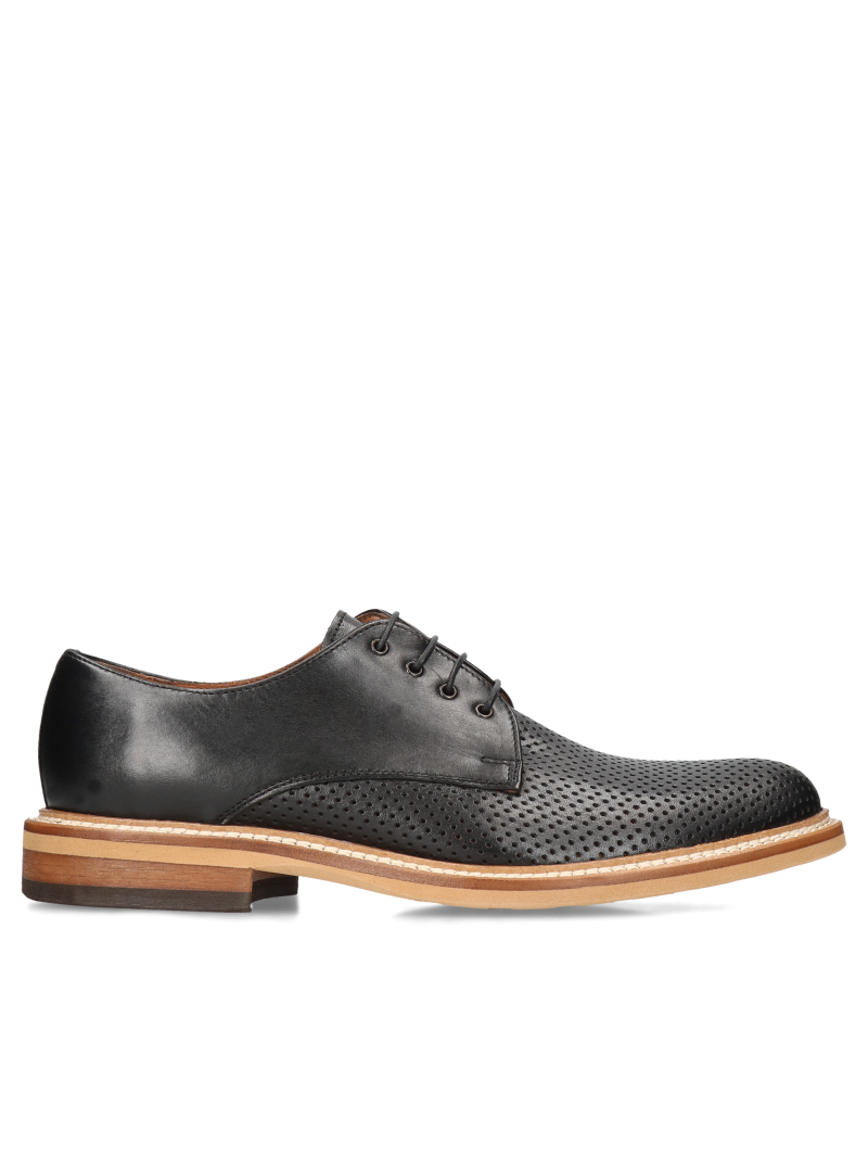 Black casual shoes Oscar, Conhpol - polish production, CE5558-02, Derby, Konopka Shoes