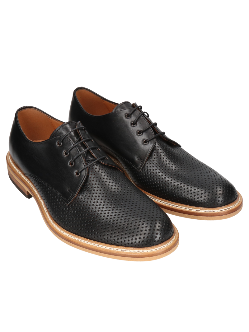 Black casual shoes Oscar, Conhpol - polish production, CE5558-02, Derby, Konopka Shoes