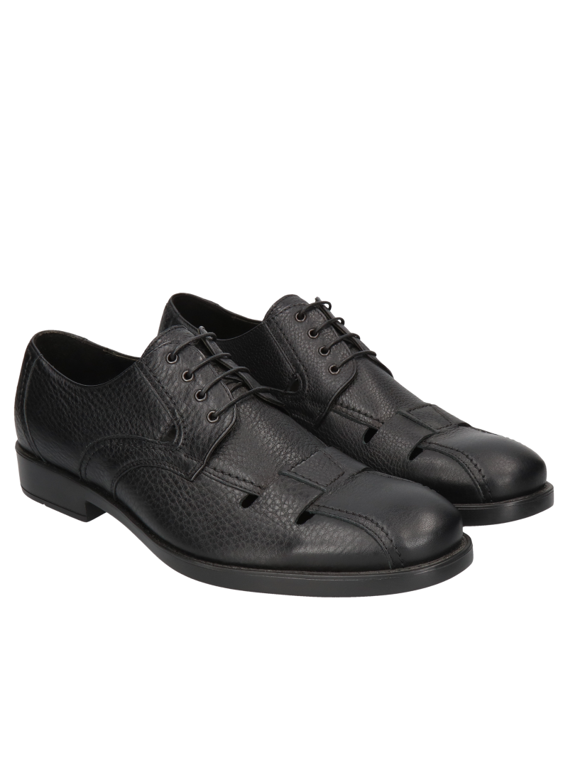Black casual shoes Stave, Conhpol - polish production, Derby, CE0491-02 Konopka Shoes