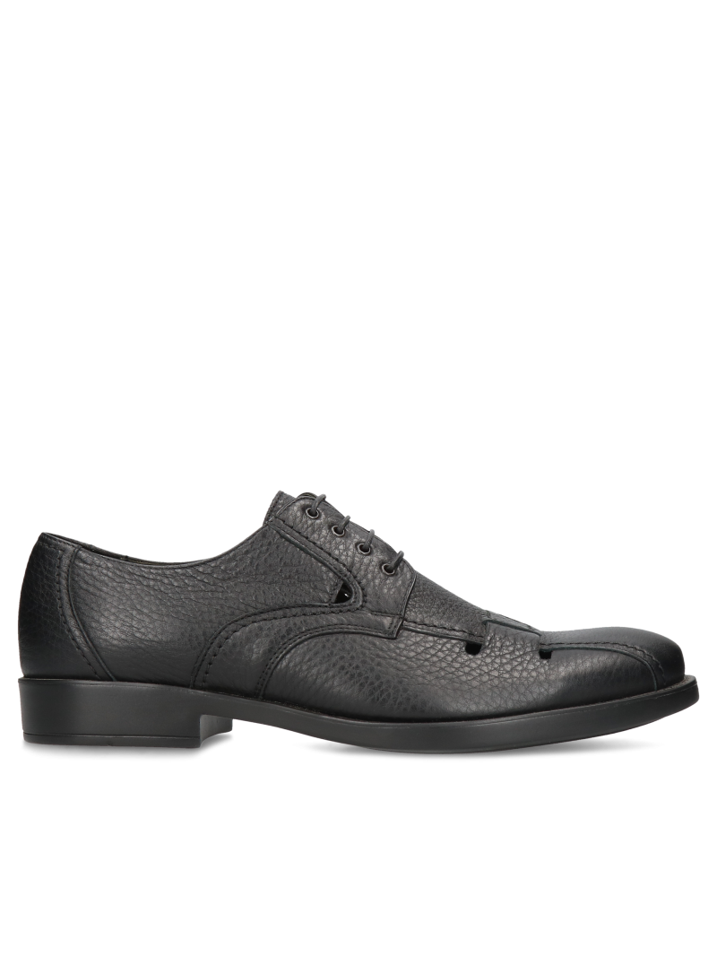 Black casual shoes Stave, Conhpol - polish production, Derby, CE0491-02 Konopka Shoes