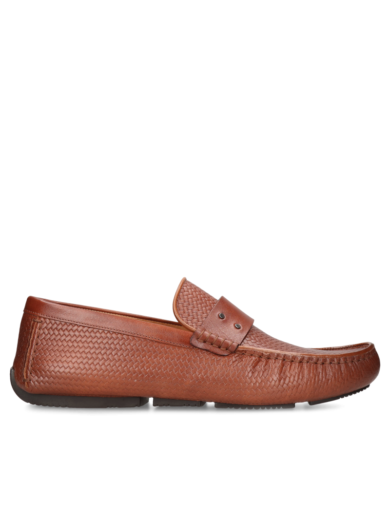 Brown moccasins Vincenzo, Conhpol - Polish production, Moccasins and Loafers, CE6339-01, Konopka Shoes