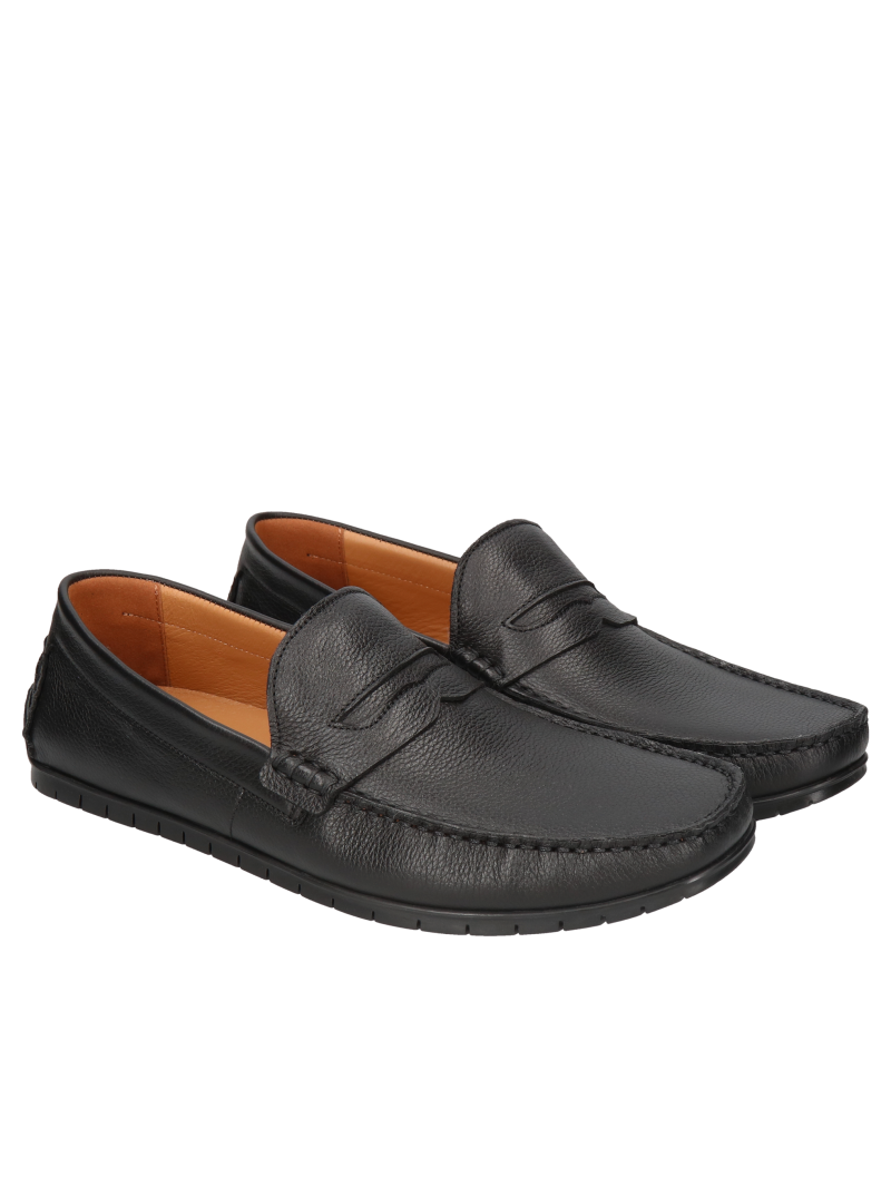 Black moccasins Federico, Conhpol Dynamic - Polish production, Loafers and moccasins, SD2663-02, Konopka Shoes