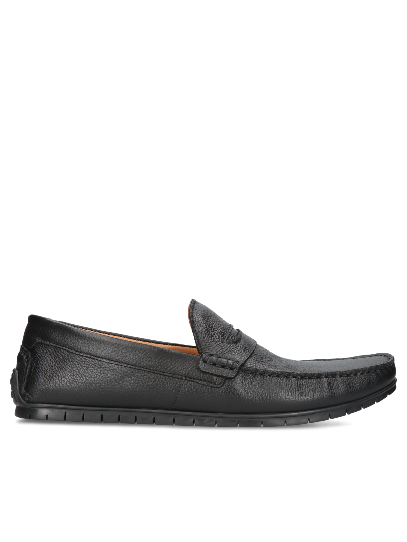 Black moccasins Federico, Conhpol Dynamic - Polish production, Loafers and moccasins, SD2663-02, Konopka Shoes