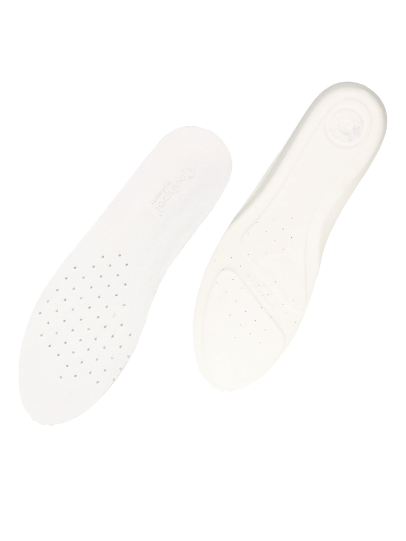White insoles for shoes made of natural leather, DO0100-02, Konopka Shoes
