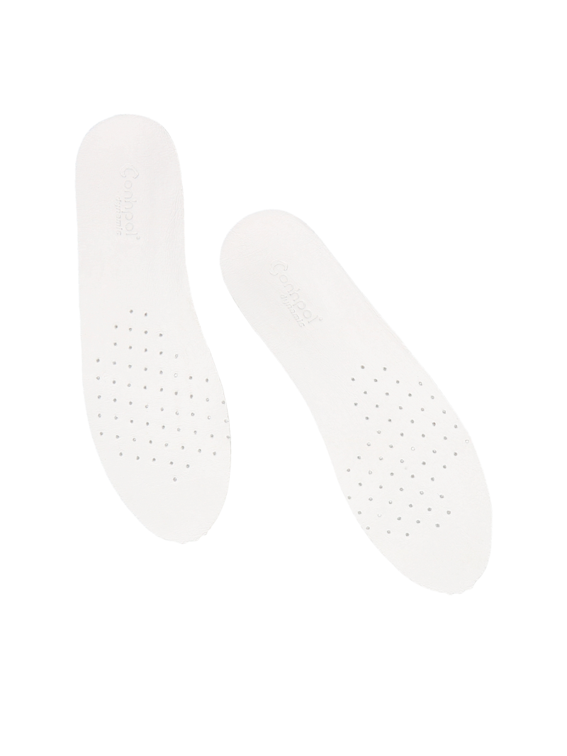 White insoles for shoes made of natural leather, DO0100-02, Konopka Shoes