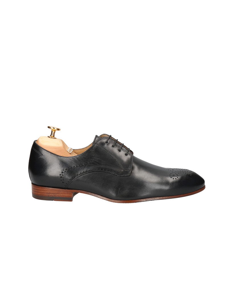 Elegant men's high top grain leather shoes with delicate embellishments GOLD COLLECTION