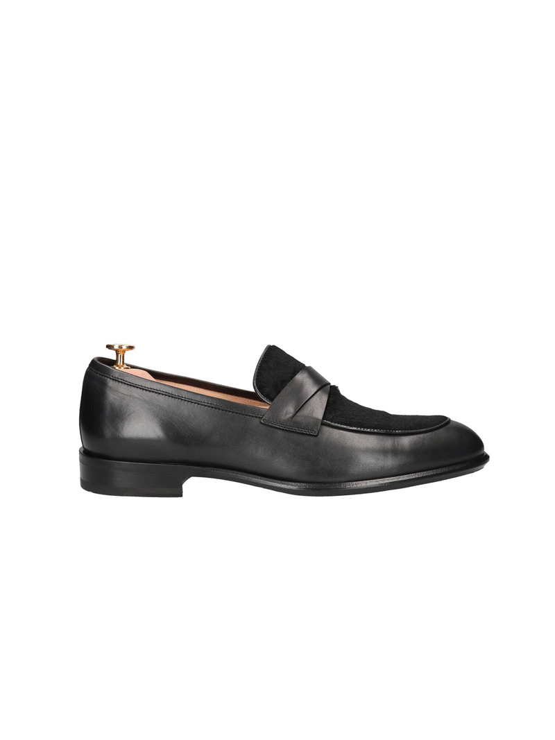 Elegant slip-on men's shoes made of premium grain leather, GOLD COLLECTION