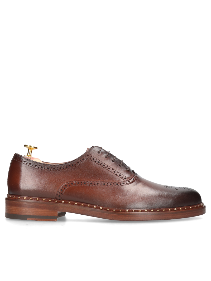 Brown shoes Sila - Gold Collection, Conhpol - Polish production, Oxford, CG4465-01, Konopka Shoes
