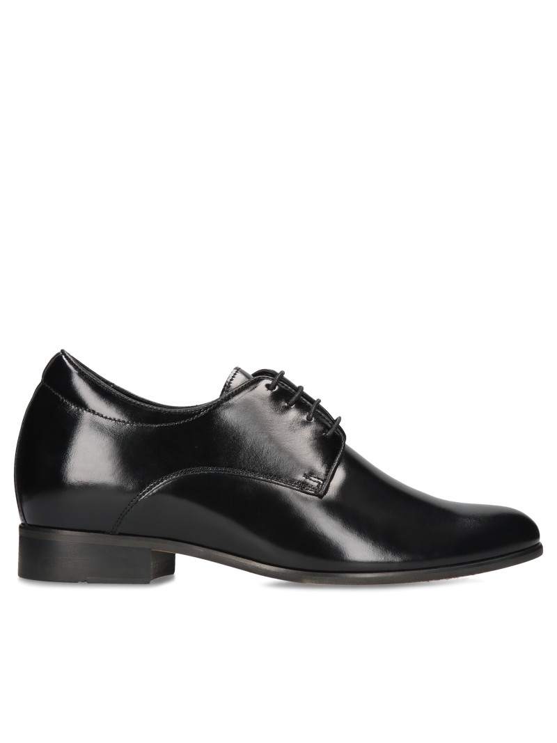 Black elegant elevator shoes, Conhpol - Polish production, Elevator shoes, CH0478-05, Konopka Shoes