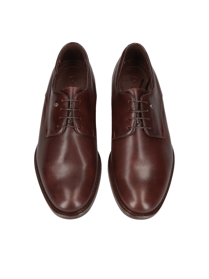 Brown elevator shoes Luis +7 cm, Conhpol - Polish production