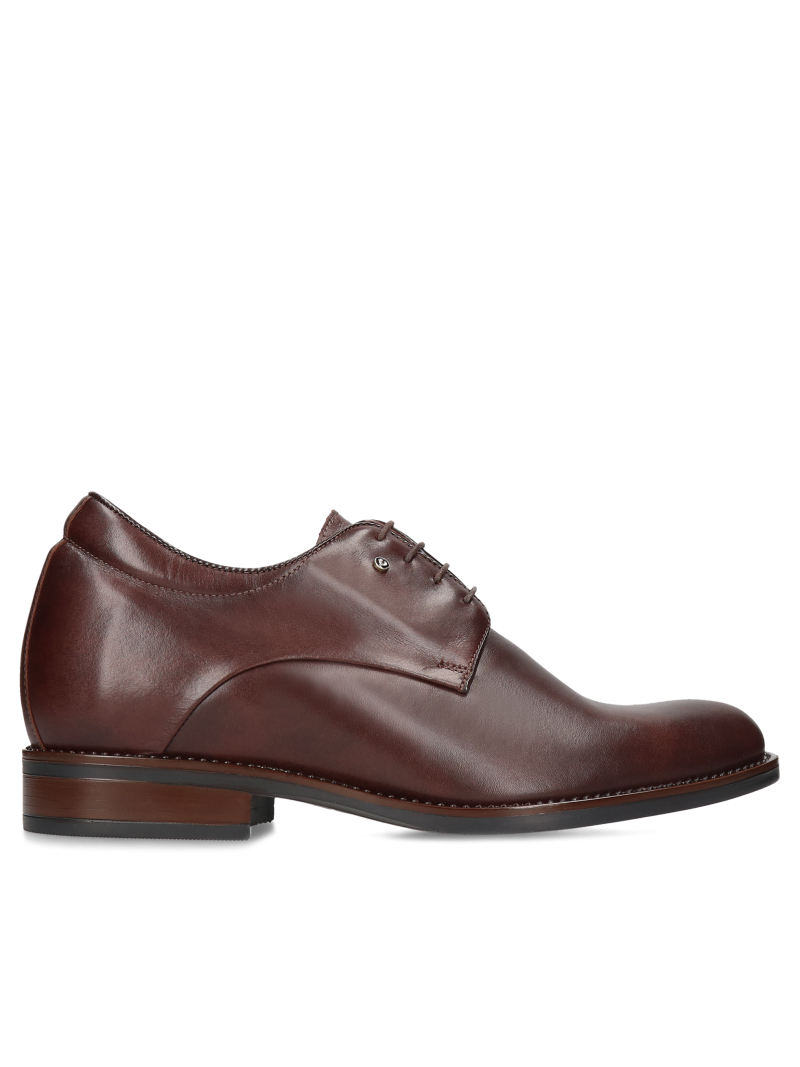 Brown elevator shoes Bruce +7 cm, Conhpol - Polish production, Elevator shoes, CH6080-01, Konopka Shoes