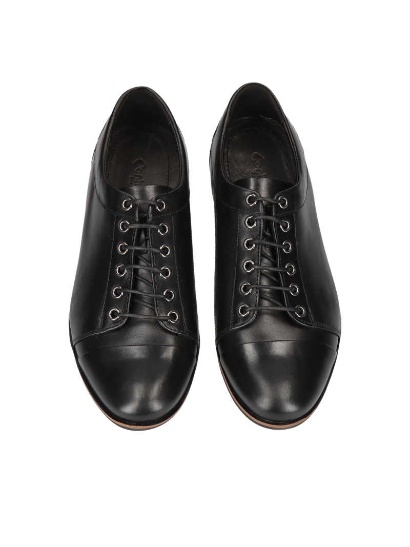 Black casual elevator shoes, men's full grain leather shoes, Conhpol, Konopka Shoes