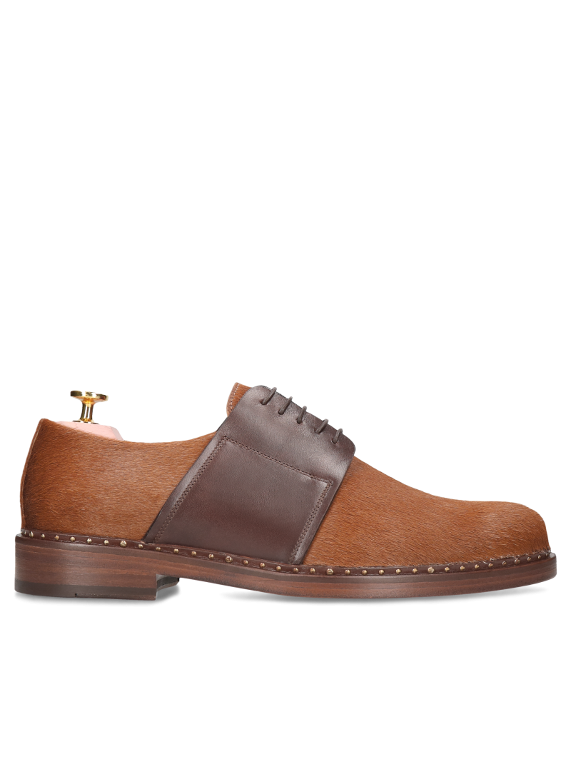 Brown shoes Sila Gold Collection, Conhpol - polish production, Derby, CG0270-04, Konopka Shoes